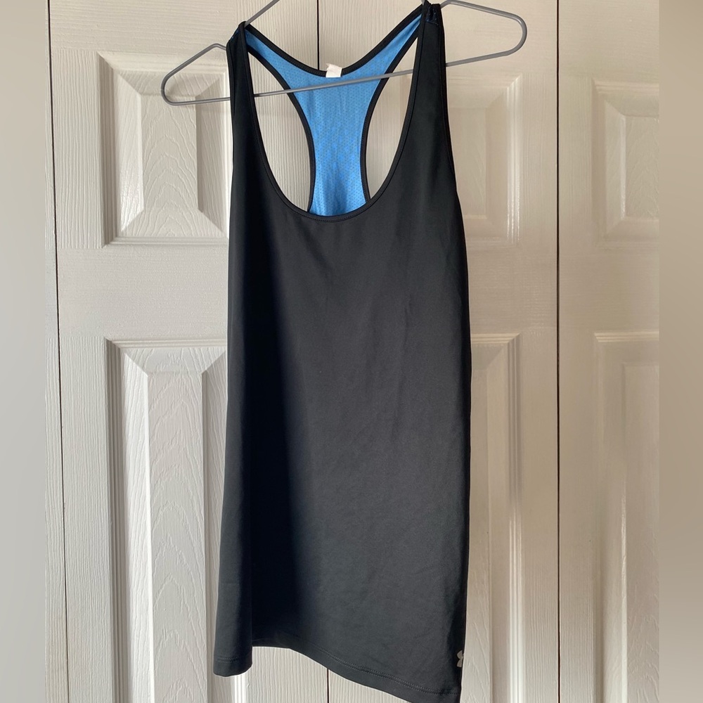 Black and Blue Racerback Tank Top
